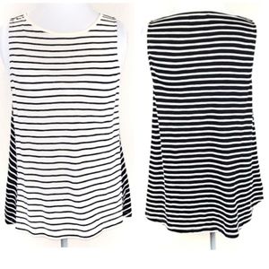 Madewell Stripe Tank Top Size Medium Black White